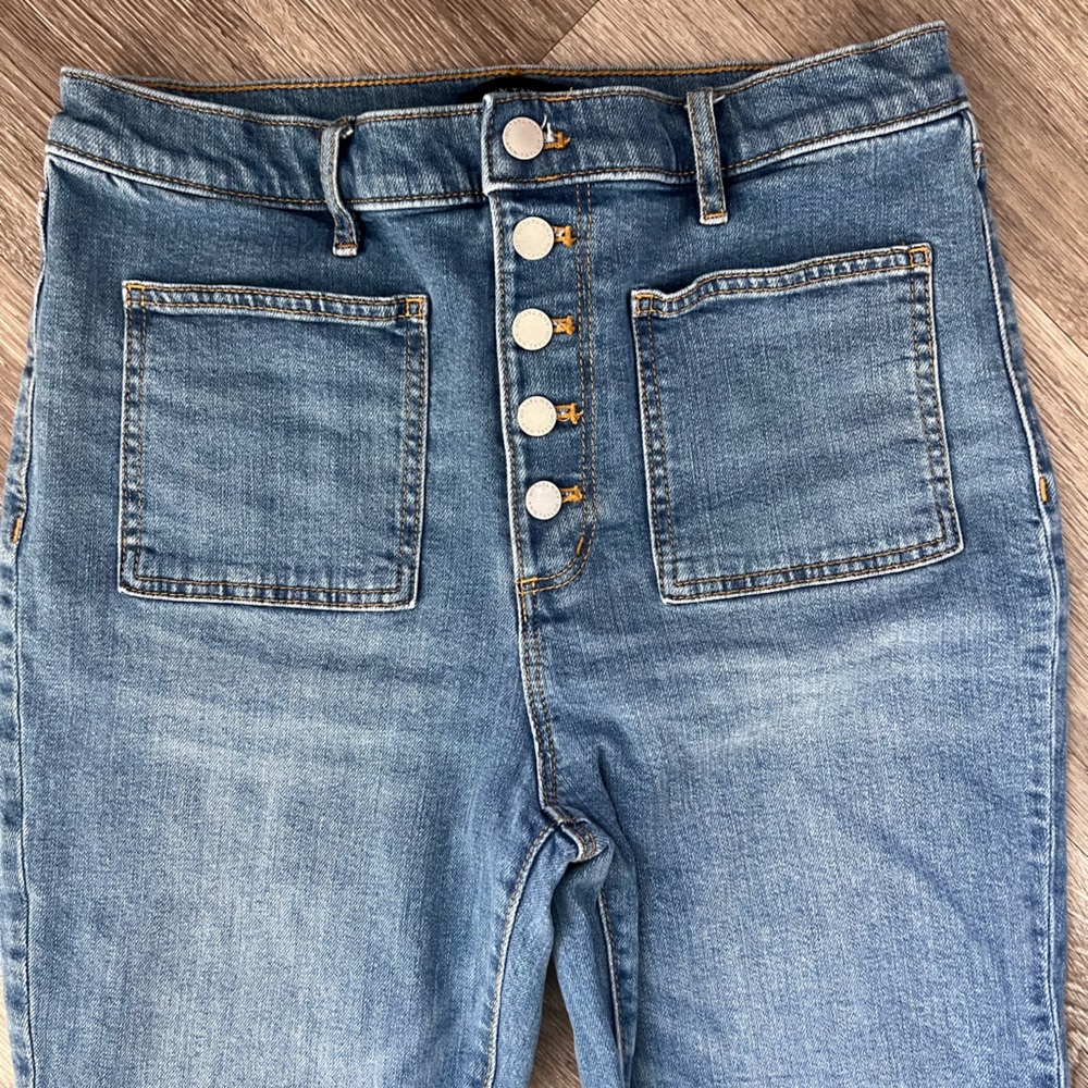 Ann Taylor The Flare Patch Pocket Button-Front Je… - image 4